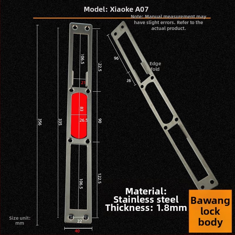 Andamia B05 zártest, rozsdamentes acél, modern minimalist stílus, biztonsági ajtókhoz, faajtókhoz és villa kapukhoz
