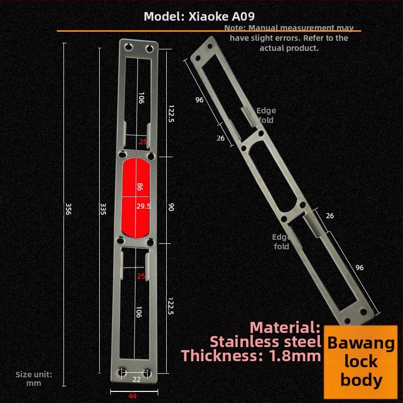 Andamia B05 zártest, rozsdamentes acél, modern minimalist stílus, biztonsági ajtókhoz, faajtókhoz és villa kapukhoz