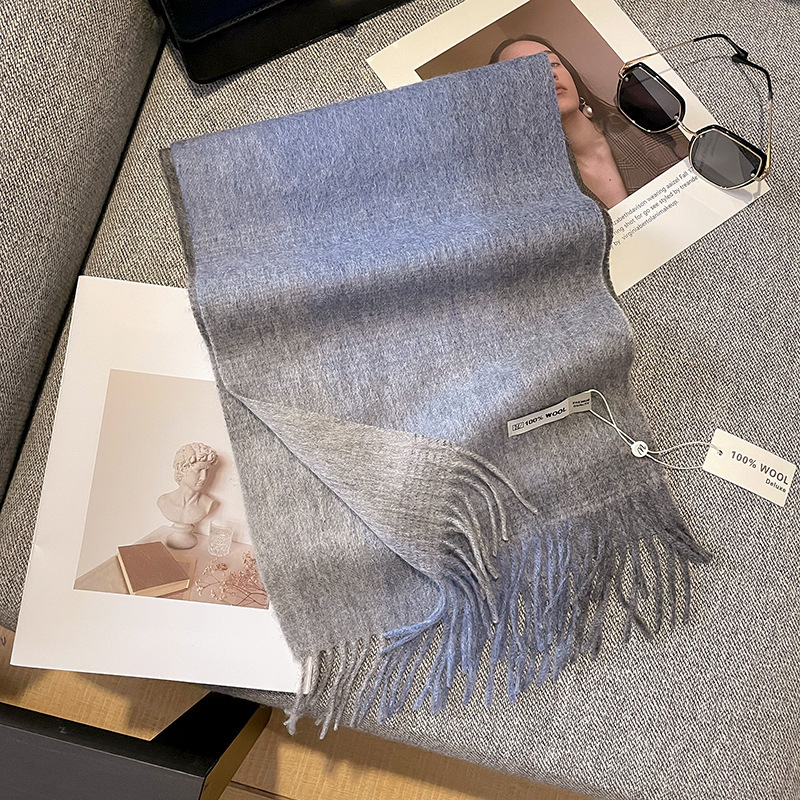 Gyapjú sál – kockás minta, 100% gyapjú, warp knitting technika, női, koreai stílus, téli szezon