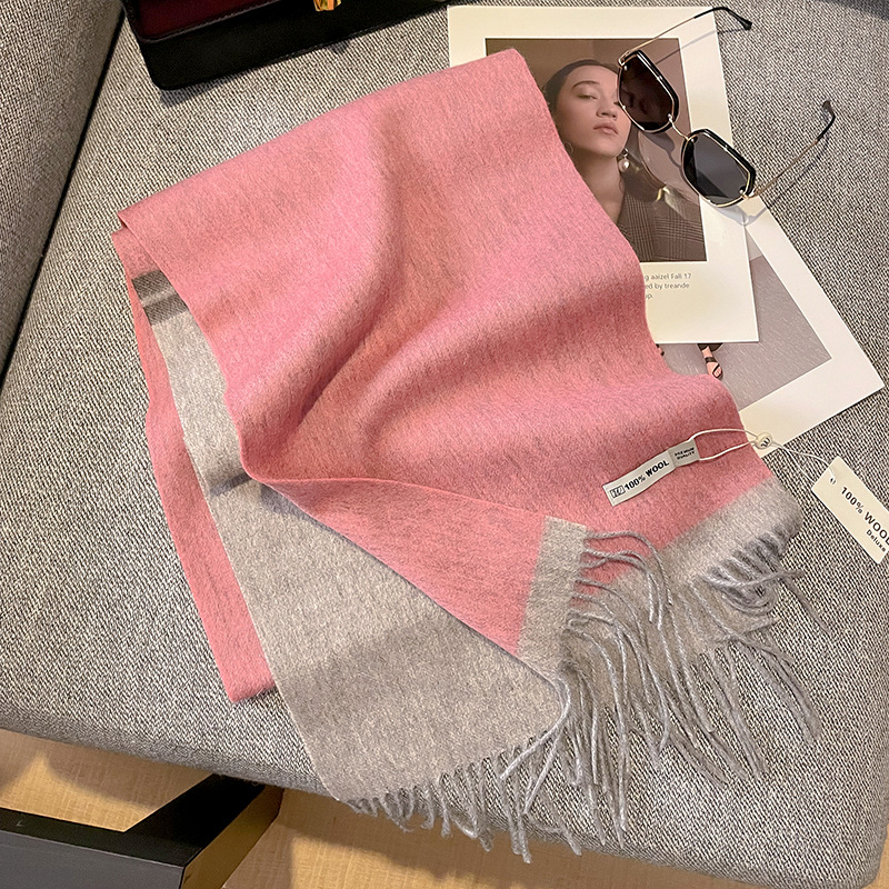 Gyapjú sál – kockás minta, 100% gyapjú, warp knitting technika, női, koreai stílus, téli szezon