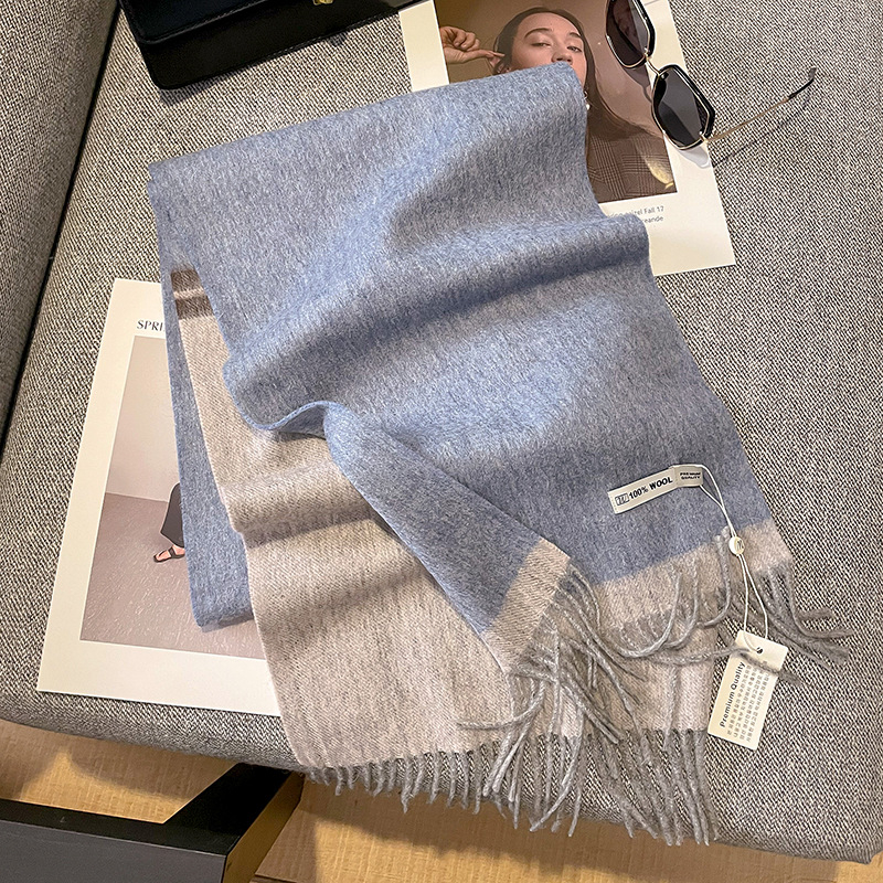 Gyapjú sál – kockás minta, 100% gyapjú, warp knitting technika, női, koreai stílus, téli szezon