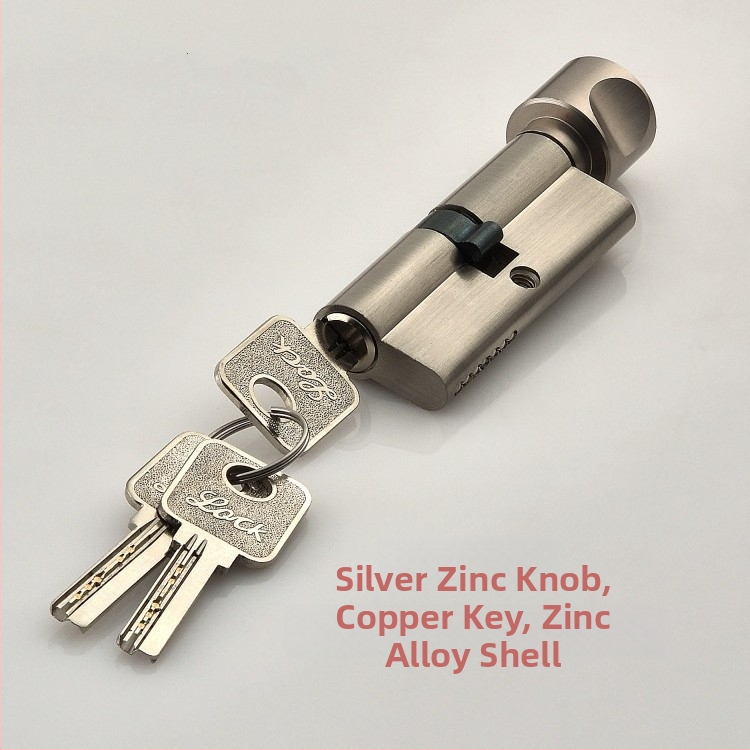 Beltéri fa ajtóhoz való záróhenger — anyag: cink- és alumínium ötvözet, tömeg 0,2 kg, stílus: modern minimalizmus