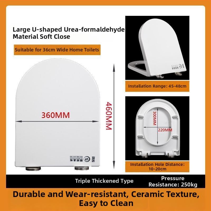 WC-ülőke, vastagított urea-formaldehid, lágyzár, műanyag, modell A12, furattáv 7-22 mm