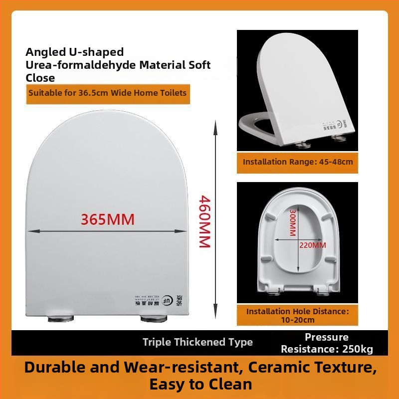 WC-ülőke, vastagított urea-formaldehid, lágyzár, műanyag, modell A12, furattáv 7-22 mm