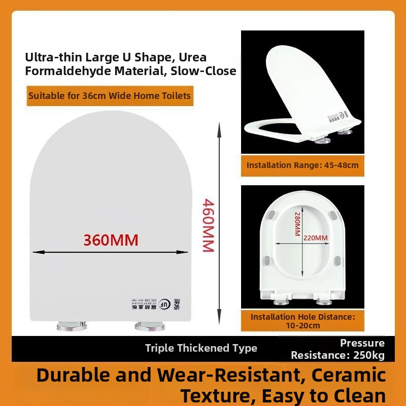 WC-ülőke, vastagított urea-formaldehid, lágyzár, műanyag, modell A12, furattáv 7-22 mm