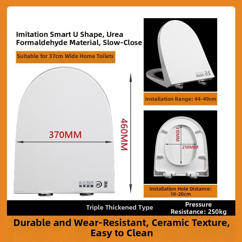 WC-ülőke, vastagított urea-formaldehid, lágyzár, műanyag, modell A12, furattáv 7-22 mm