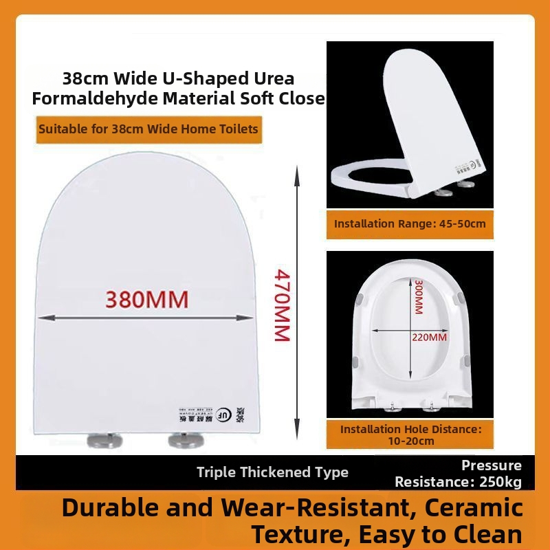 WC-ülőke, vastagított urea-formaldehid, lágyzár, műanyag, modell A12, furattáv 7-22 mm