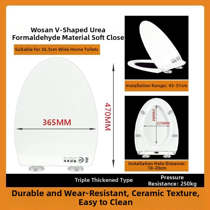 WC-ülőke, vastagított urea-formaldehid, lágyzár, műanyag, modell A12, furattáv 7-22 mm