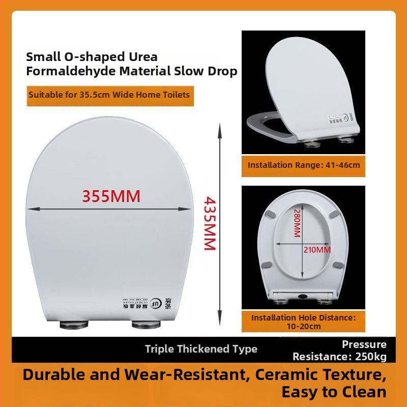 WC-ülőke, vastagított urea-formaldehid, lágyzár, műanyag, modell A12, furattáv 7-22 mm