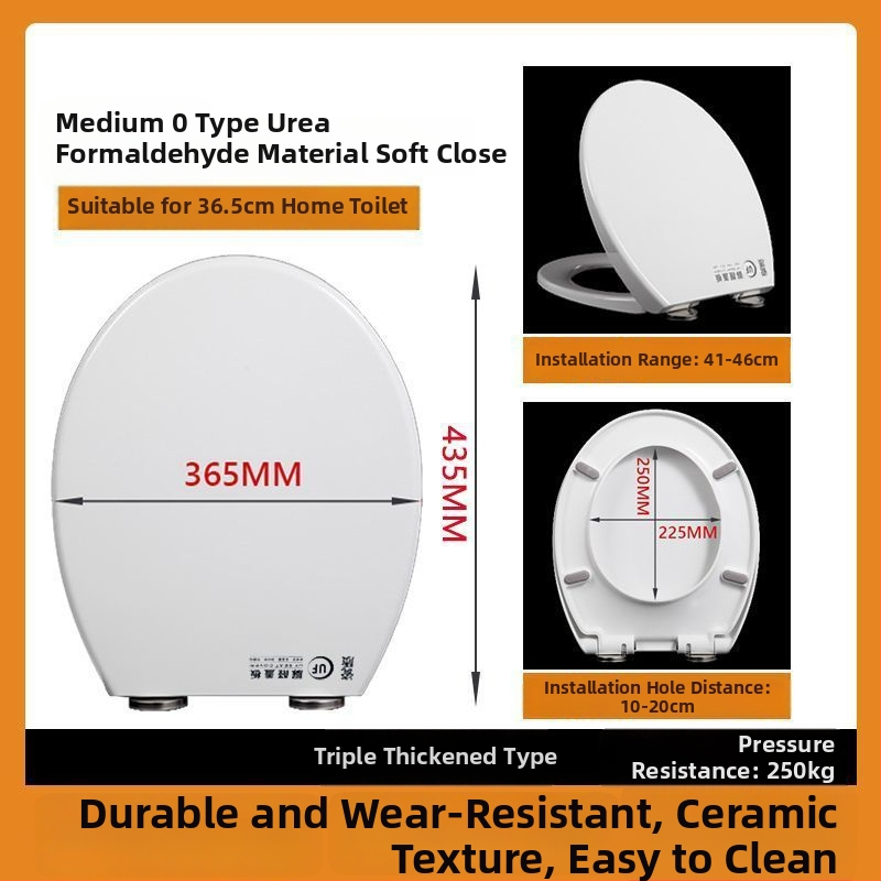 WC-ülőke, vastagított urea-formaldehid, lágyzár, műanyag, modell A12, furattáv 7-22 mm