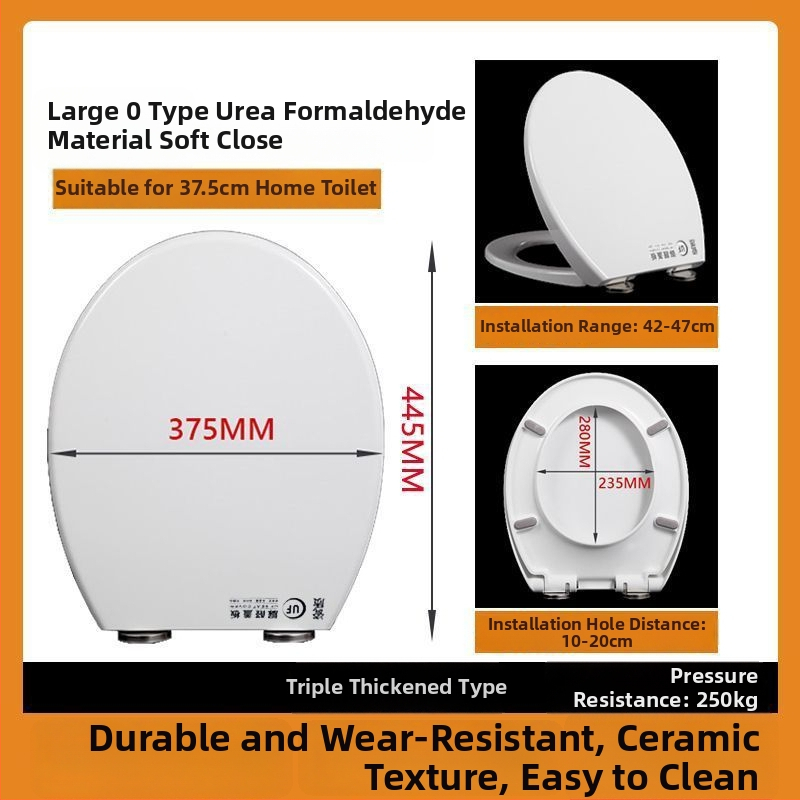 WC-ülőke, vastagított urea-formaldehid, lágyzár, műanyag, modell A12, furattáv 7-22 mm