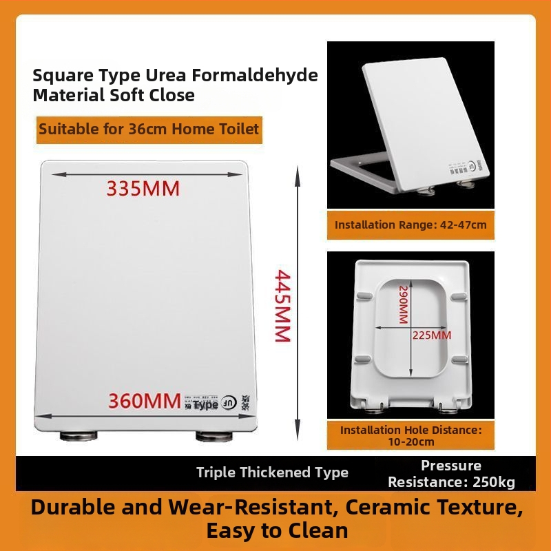 WC-ülőke, vastagított urea-formaldehid, lágyzár, műanyag, modell A12, furattáv 7-22 mm