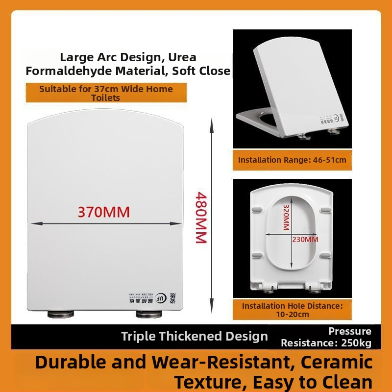 WC-ülőke, vastagított urea-formaldehid, lágyzár, műanyag, modell A12, furattáv 7-22 mm