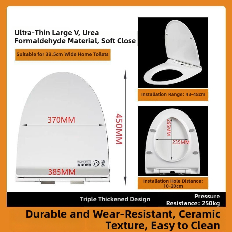 WC-ülőke, vastagított urea-formaldehid, lágyzár, műanyag, modell A12, furattáv 7-22 mm