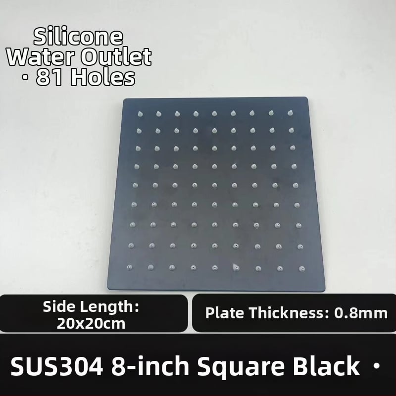 Horná dažďová sprchová hlavica – 304 oceľ nerez, Top spray, dažďová funkcia, štvorcový univerzálny závit