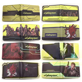 Portofel compact din piele PU, unisex – Model 11D, Cartoon pattern, design deschis, compartimente interioare: suport pentru bancnote, spațiu pentru carduri, poziție pentru fotografie și buzunar cu fermoar