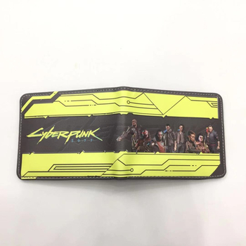 Portofel compact din piele PU, unisex – Model 11D, Cartoon pattern, design deschis, compartimente interioare: suport pentru bancnote, spațiu pentru carduri, poziție pentru fotografie și buzunar cu fermoar