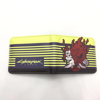 Portofel compact din piele PU, unisex – Model 11D, Cartoon pattern, design deschis, compartimente interioare: suport pentru bancnote, spațiu pentru carduri, poziție pentru fotografie și buzunar cu fermoar