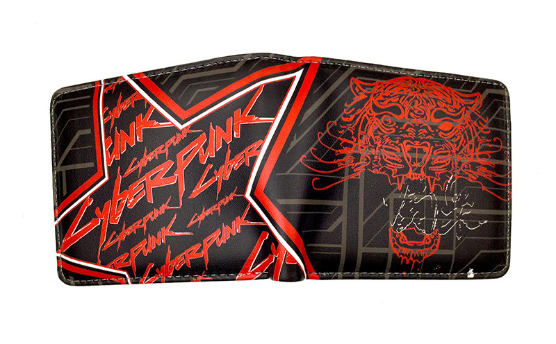 Portofel compact din piele PU, unisex – Model 11D, Cartoon pattern, design deschis, compartimente interioare: suport pentru bancnote, spațiu pentru carduri, poziție pentru fotografie și buzunar cu fermoar