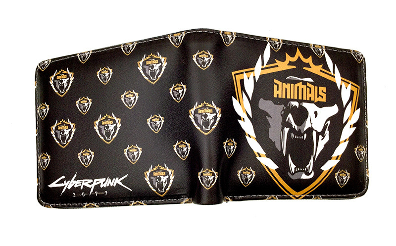 Portofel compact din piele PU, unisex – Model 11D, Cartoon pattern, design deschis, compartimente interioare: suport pentru bancnote, spațiu pentru carduri, poziție pentru fotografie și buzunar cu fermoar