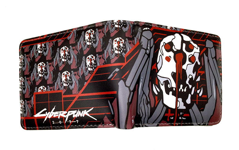 Portofel compact din piele PU, unisex – Model 11D, Cartoon pattern, design deschis, compartimente interioare: suport pentru bancnote, spațiu pentru carduri, poziție pentru fotografie și buzunar cu fermoar