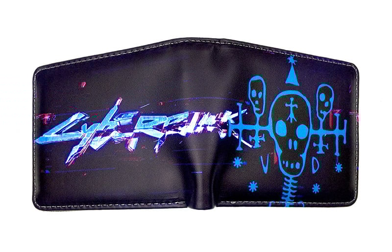 Portofel compact din piele PU, unisex – Model 11D, Cartoon pattern, design deschis, compartimente interioare: suport pentru bancnote, spațiu pentru carduri, poziție pentru fotografie și buzunar cu fermoar