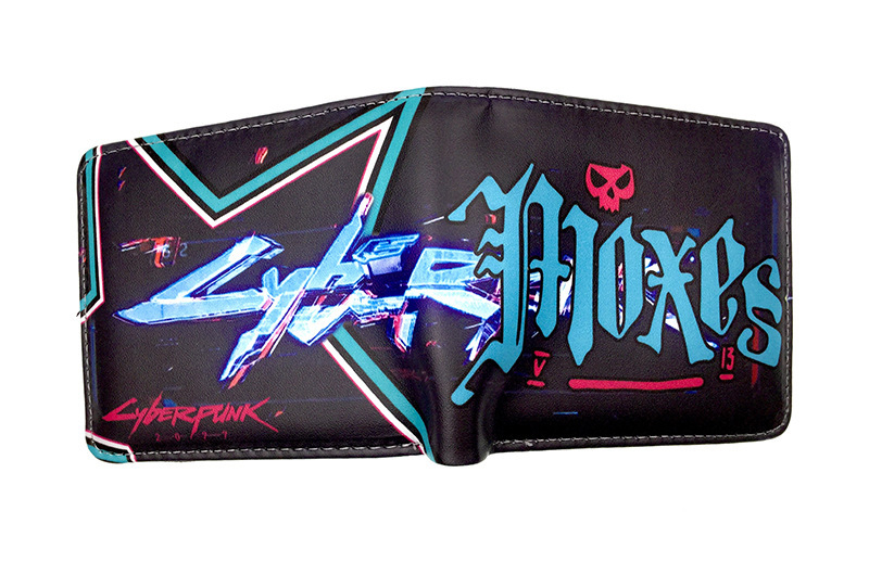 Portofel compact din piele PU, unisex – Model 11D, Cartoon pattern, design deschis, compartimente interioare: suport pentru bancnote, spațiu pentru carduri, poziție pentru fotografie și buzunar cu fermoar