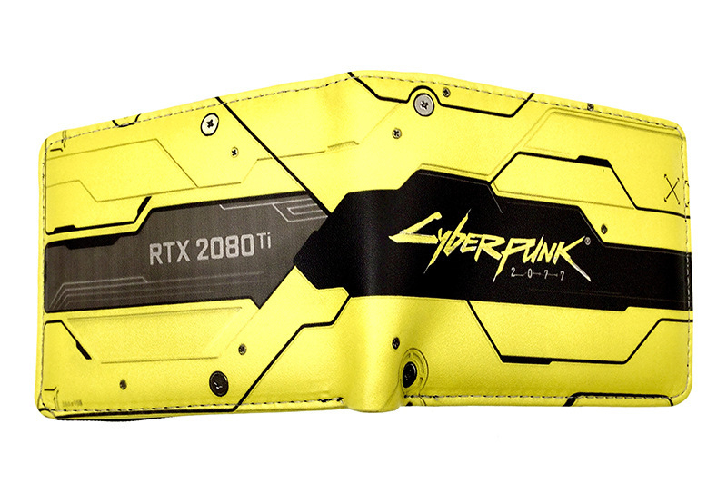 Portofel compact din piele PU, unisex – Model 11D, Cartoon pattern, design deschis, compartimente interioare: suport pentru bancnote, spațiu pentru carduri, poziție pentru fotografie și buzunar cu fermoar