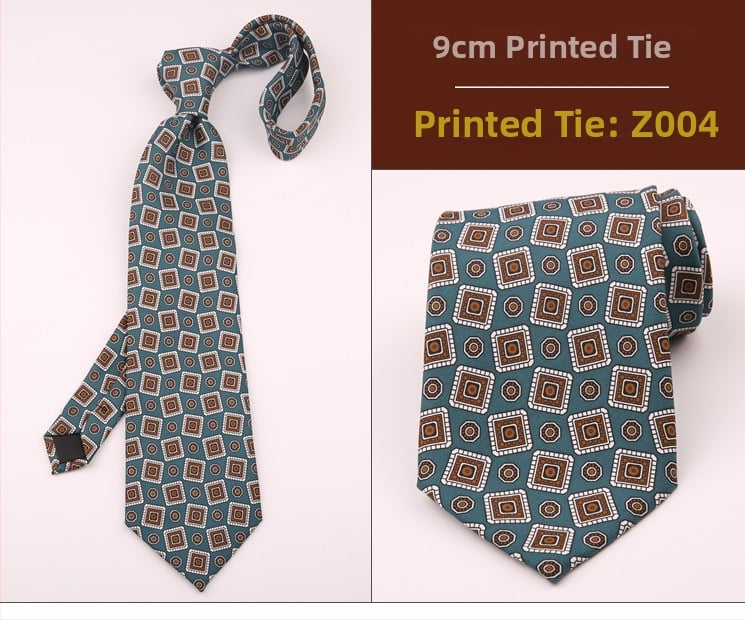 Ανδρική ρετρό γραβάτα με εκτύπωση και γεωμετρικό σχέδιο, ύφασμα πολυεστερικών ινών, μοτίβο κουκίδων, τεχνική εκτύπωσης, κατάλληλη για επαγγελματικό ντύσιμο
