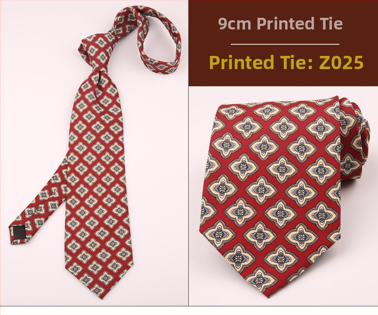 Ανδρική ρετρό γραβάτα με εκτύπωση και γεωμετρικό σχέδιο, ύφασμα πολυεστερικών ινών, μοτίβο κουκίδων, τεχνική εκτύπωσης, κατάλληλη για επαγγελματικό ντύσιμο