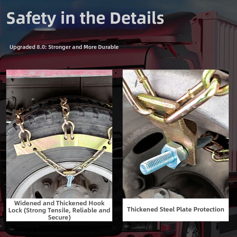 Lanțuri antiderapante pentru vehicule grele – Material: Cauciuc, Model: Large truck tire chain yowd