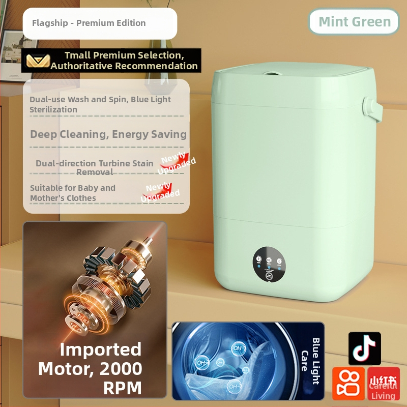 Fehérnemű- és zoknis mosógép babasterilizálási funkcióval - 020 modell, időzítő <2 óra, 220W (DC)