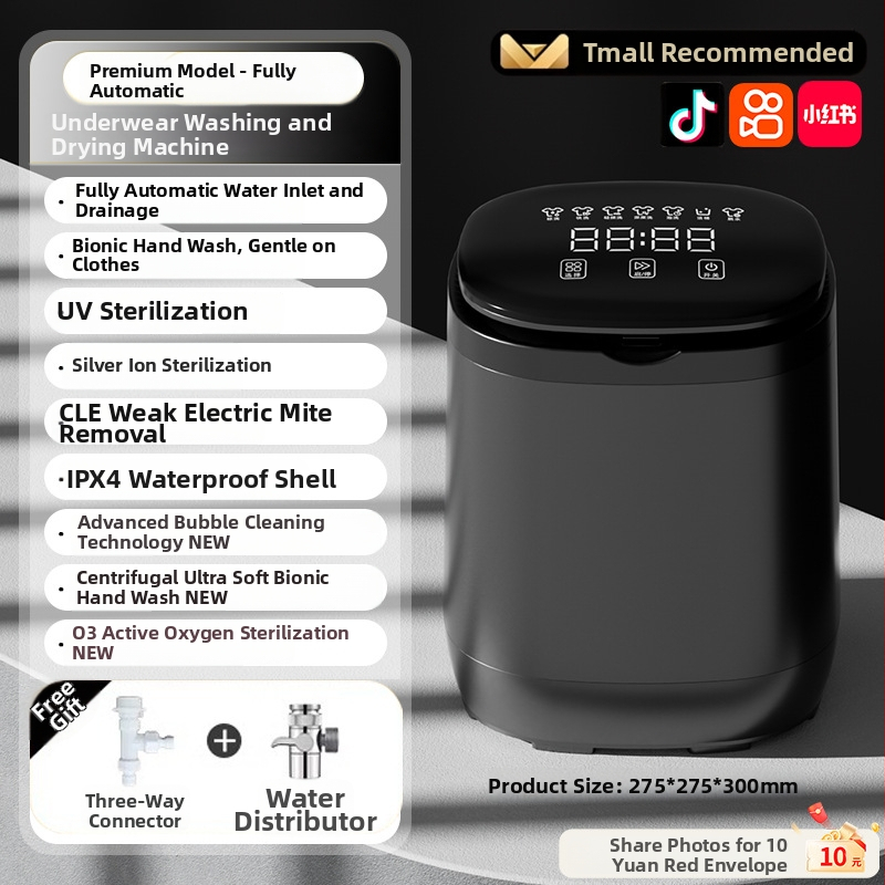 Fehérnemű- és zoknis mosógép babasterilizálási funkcióval - 020 modell, időzítő <2 óra, 220W (DC)