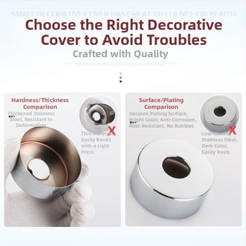 Nerezový dekoratívny kryt pre kohútik a uholný ventil sprchy, prispôsobiteľný, Wei Siyu, nový čínsky štýl