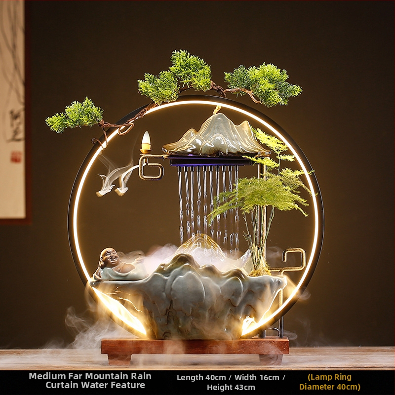 Kerámiás Zen szökőkút párásító, új kínai stílus, zománcos felület, testre szabható