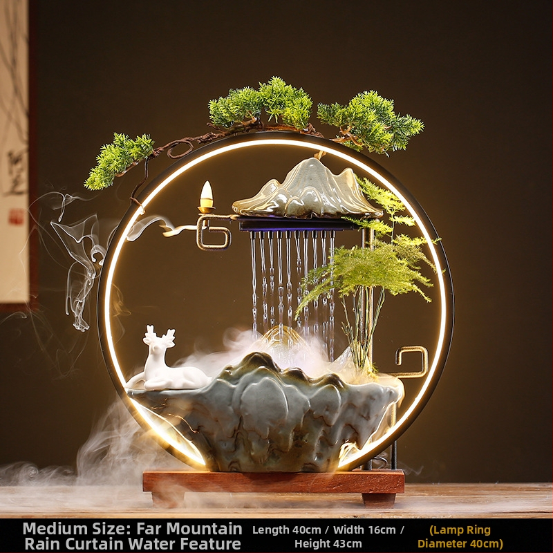 Kerámiás Zen szökőkút párásító, új kínai stílus, zománcos felület, testre szabható