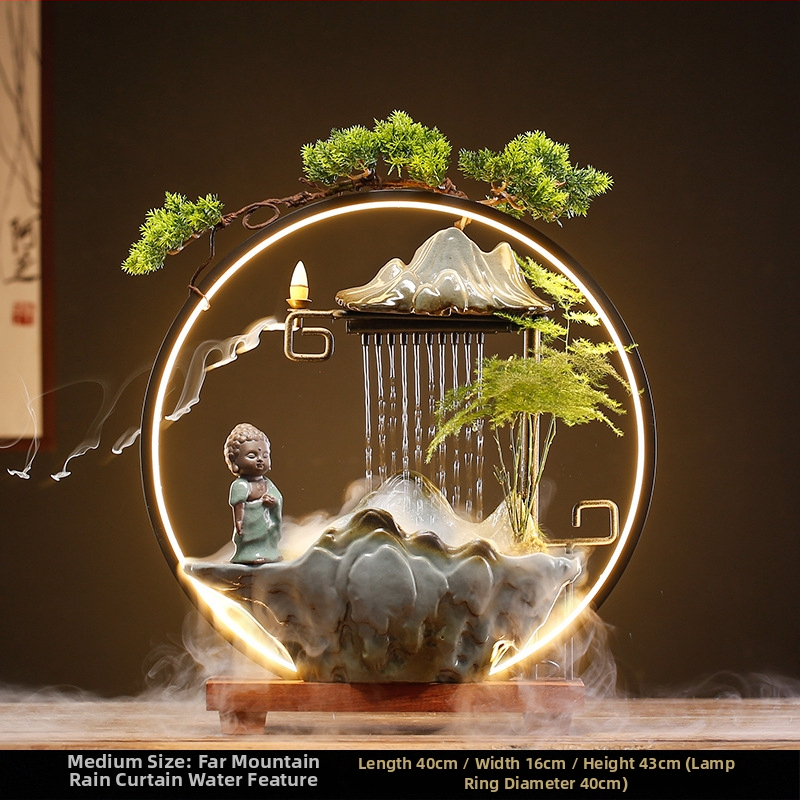 Kerámiás Zen szökőkút párásító, új kínai stílus, zománcos felület, testre szabható