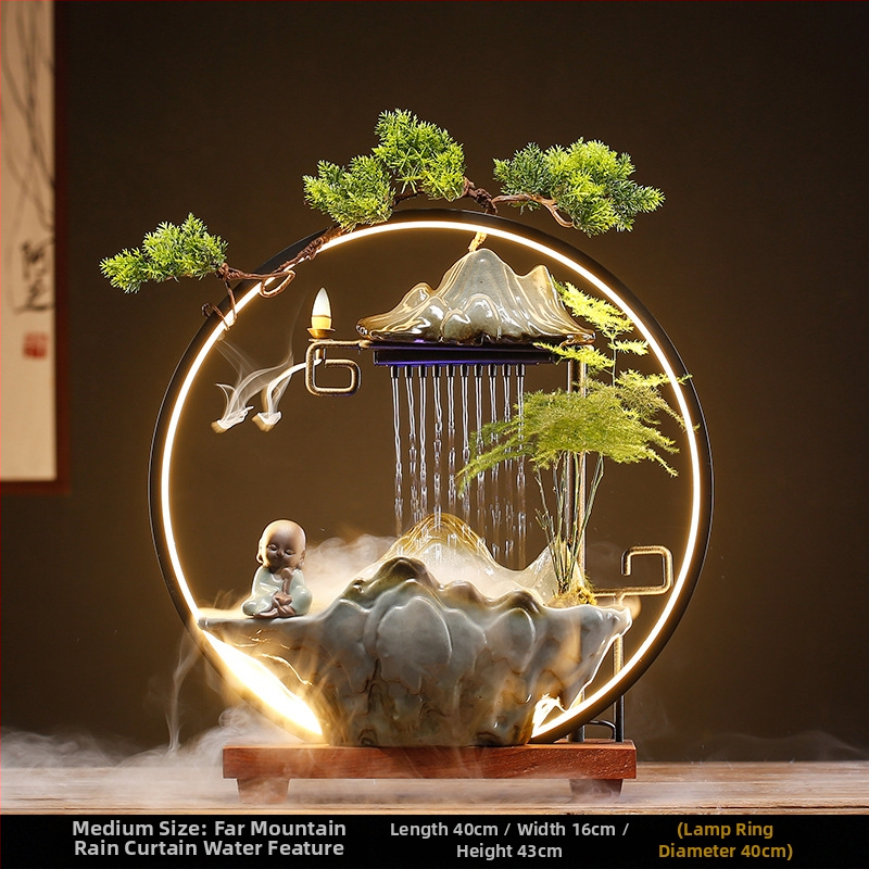 Kerámiás Zen szökőkút párásító, új kínai stílus, zománcos felület, testre szabható