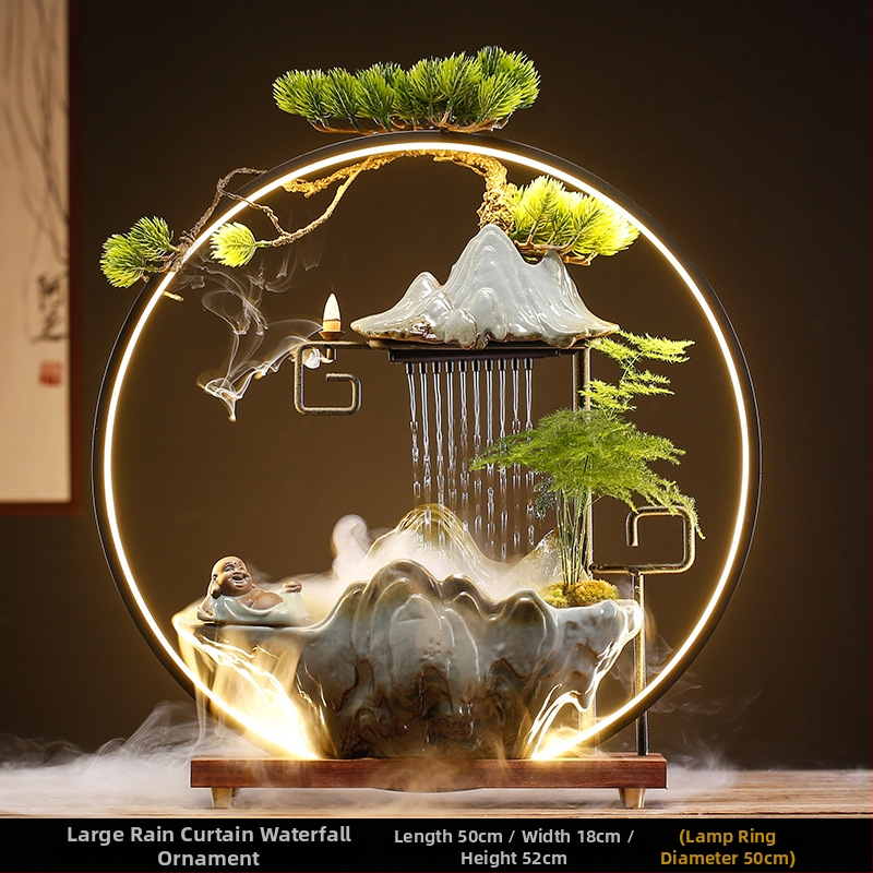 Kerámiás Zen szökőkút párásító, új kínai stílus, zománcos felület, testre szabható