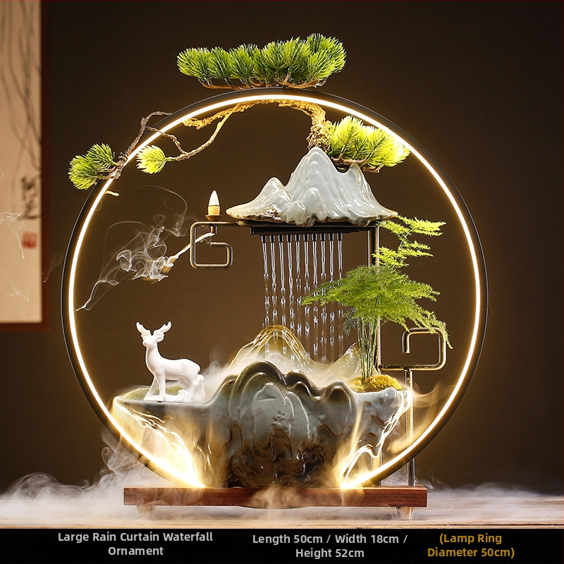 Kerámiás Zen szökőkút párásító, új kínai stílus, zománcos felület, testre szabható