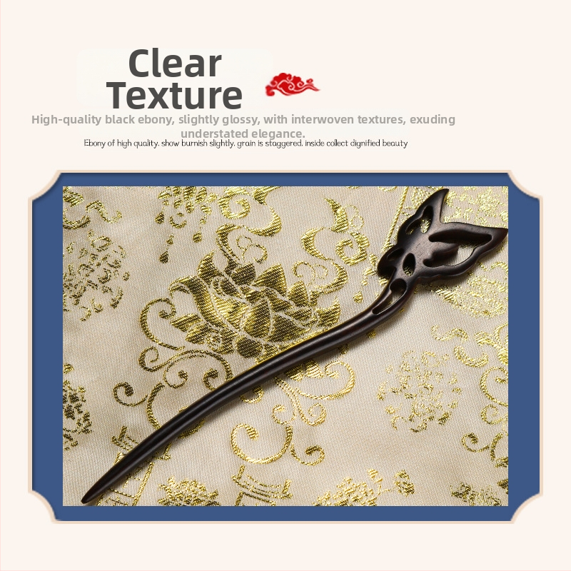 Drevený vlasový doplnok s kvetinovými motívmi, retro štýl, ručne vyrobený, vhodný pre Hanfu účesy