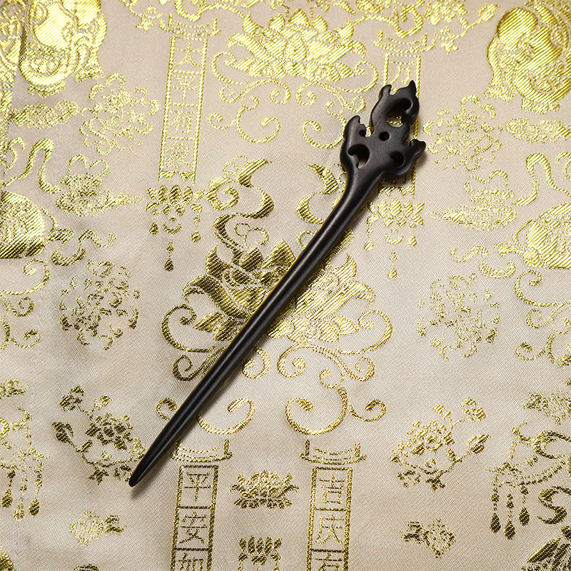 Accesoriu de păr din lemn cu motive florale, stil retro, făcut manual, potrivit pentru coafuri Hanfu