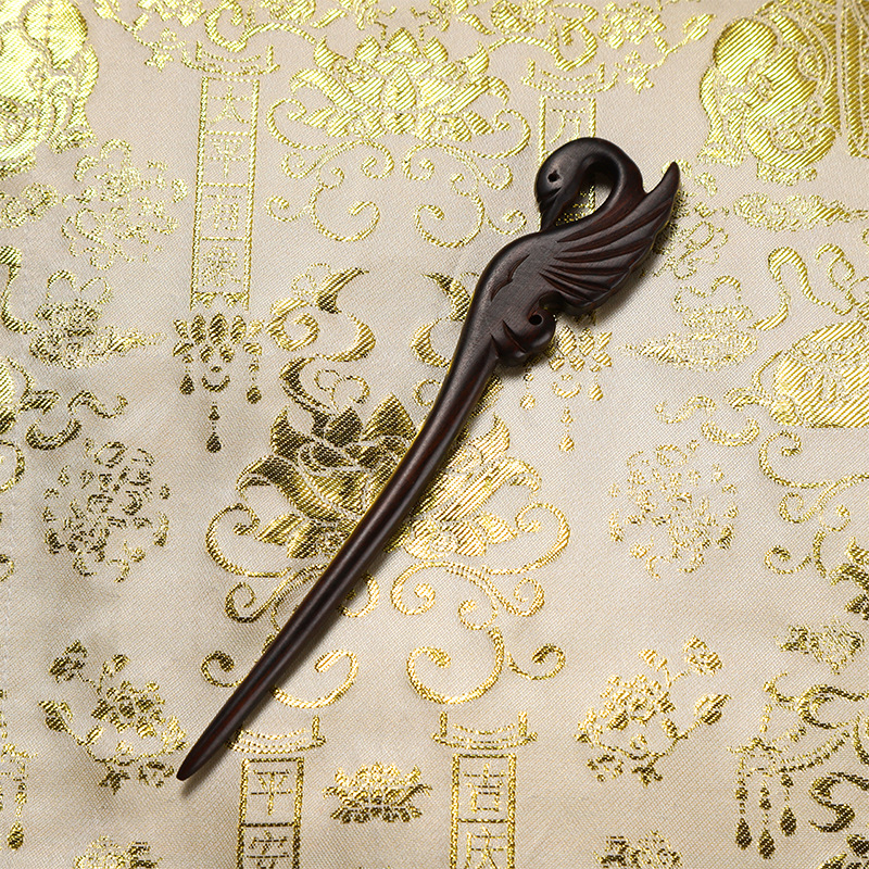 Accesoriu de păr din lemn cu motive florale, stil retro, făcut manual, potrivit pentru coafuri Hanfu