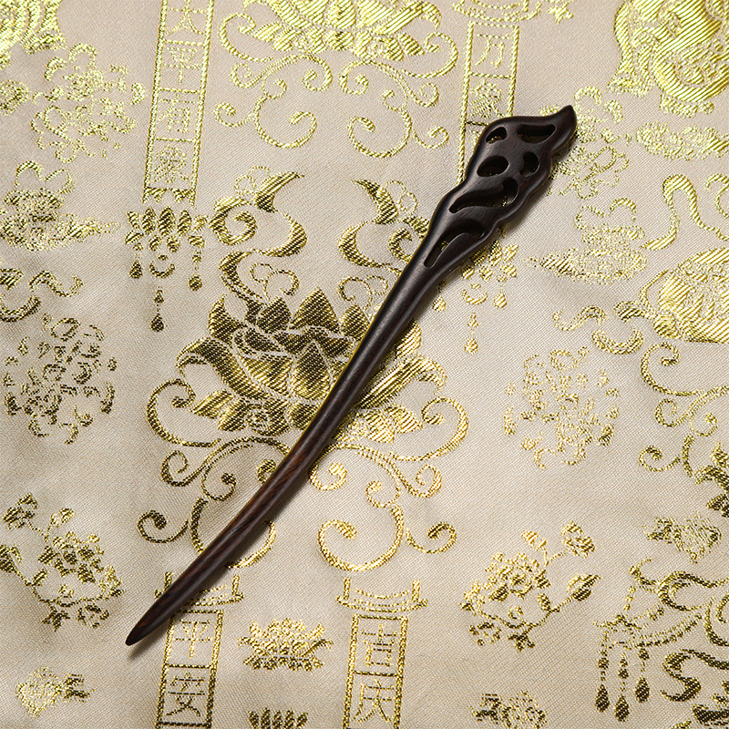 Accesoriu de păr din lemn cu motive florale, stil retro, făcut manual, potrivit pentru coafuri Hanfu