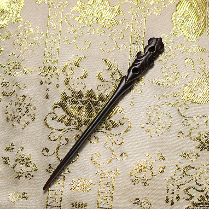 Accesoriu de păr din lemn cu motive florale, stil retro, făcut manual, potrivit pentru coafuri Hanfu