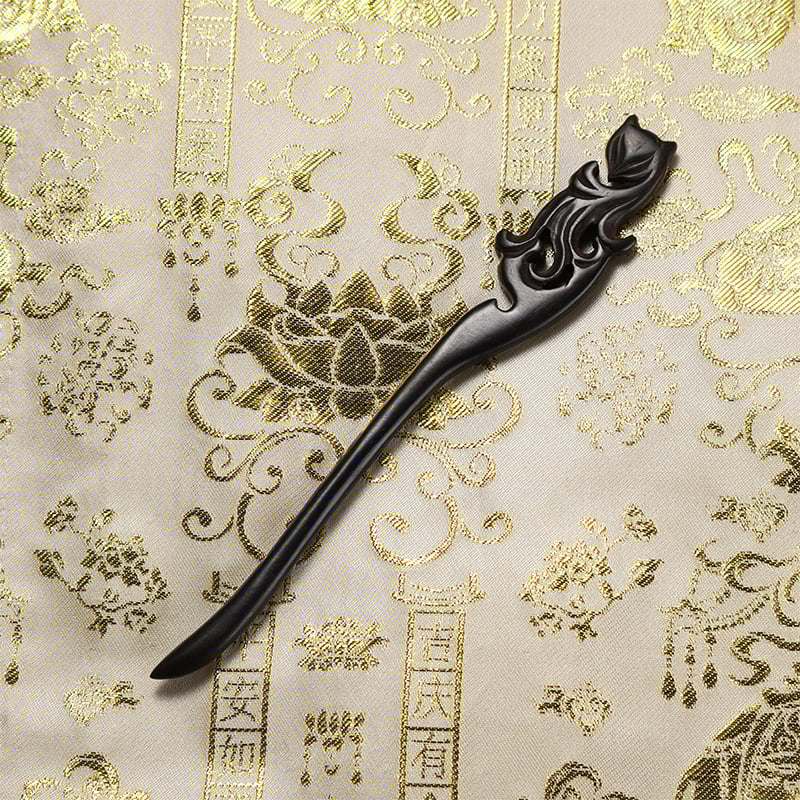 Accesoriu de păr din lemn cu motive florale, stil retro, făcut manual, potrivit pentru coafuri Hanfu