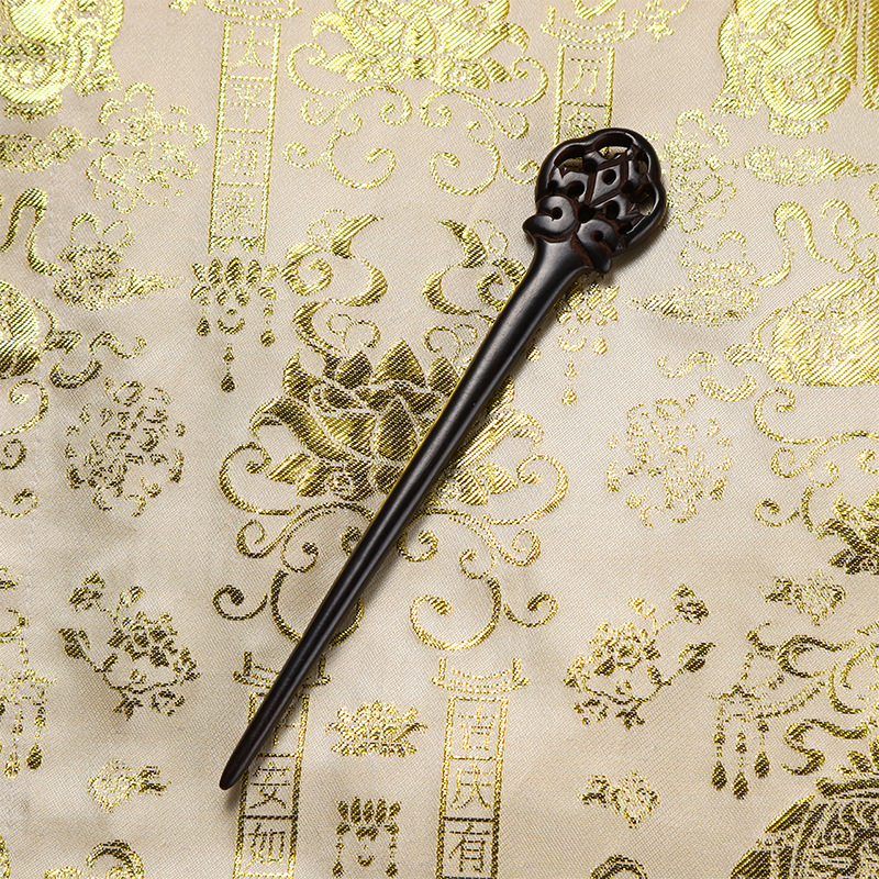 Accesoriu de păr din lemn cu motive florale, stil retro, făcut manual, potrivit pentru coafuri Hanfu