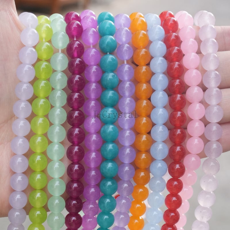 Χάντρες από φυσική πέτρα για χειροποίητα κοσμήματα, με στρογγυλές τρύπες, λειασμένες και γυαλισμένες, υψηλής ποιότητας, πολλά μεγέθη