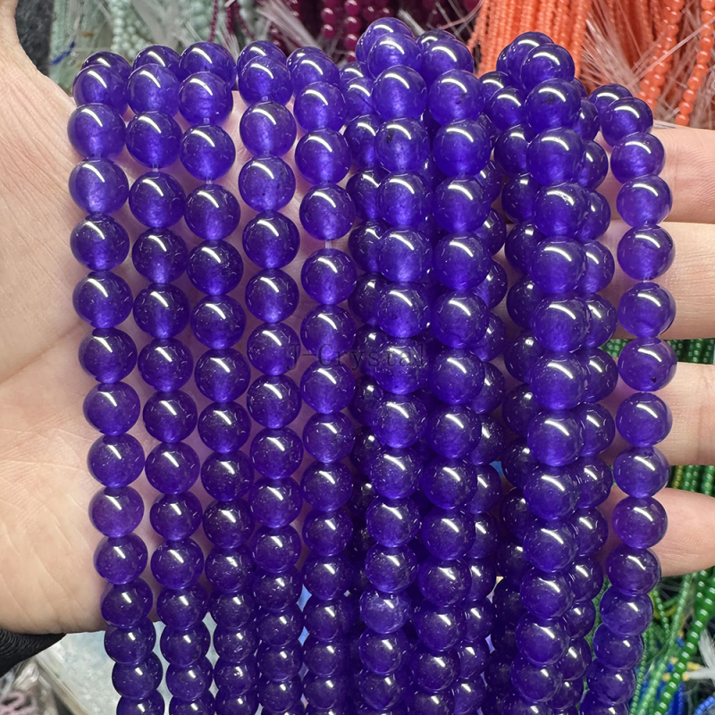 Χάντρες από φυσική πέτρα για χειροποίητα κοσμήματα, με στρογγυλές τρύπες, λειασμένες και γυαλισμένες, υψηλής ποιότητας, πολλά μεγέθη