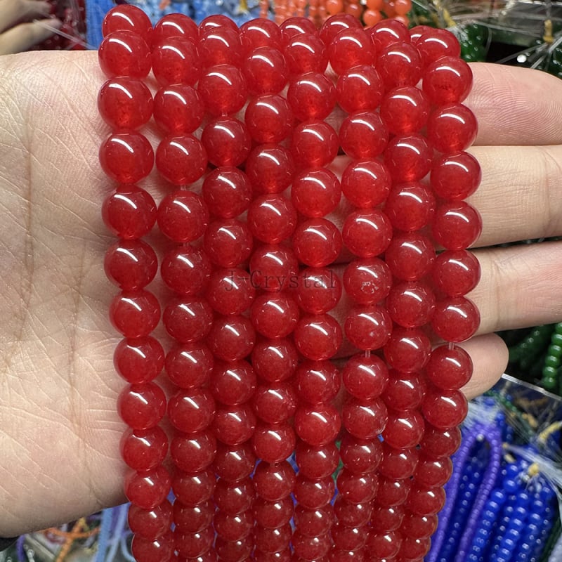 Χάντρες από φυσική πέτρα για χειροποίητα κοσμήματα, με στρογγυλές τρύπες, λειασμένες και γυαλισμένες, υψηλής ποιότητας, πολλά μεγέθη